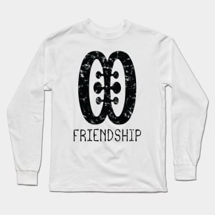 African Adinkra Symbols "Freedom" Black Colour. Long Sleeve T-Shirt